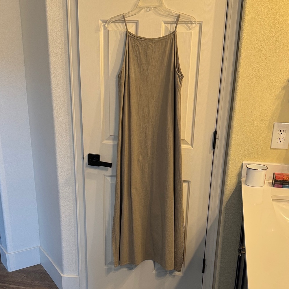 Sleeveless Taupe Linen Maxi Dress - Classic Neutral Maxi